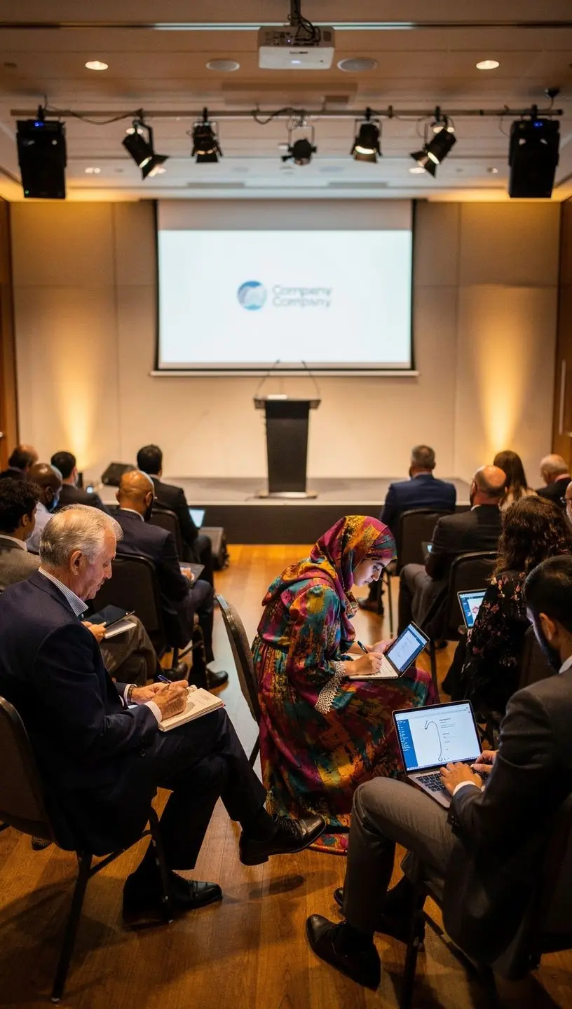 Современный офисный рецепшен с удобной мебелью и ярким освещением.